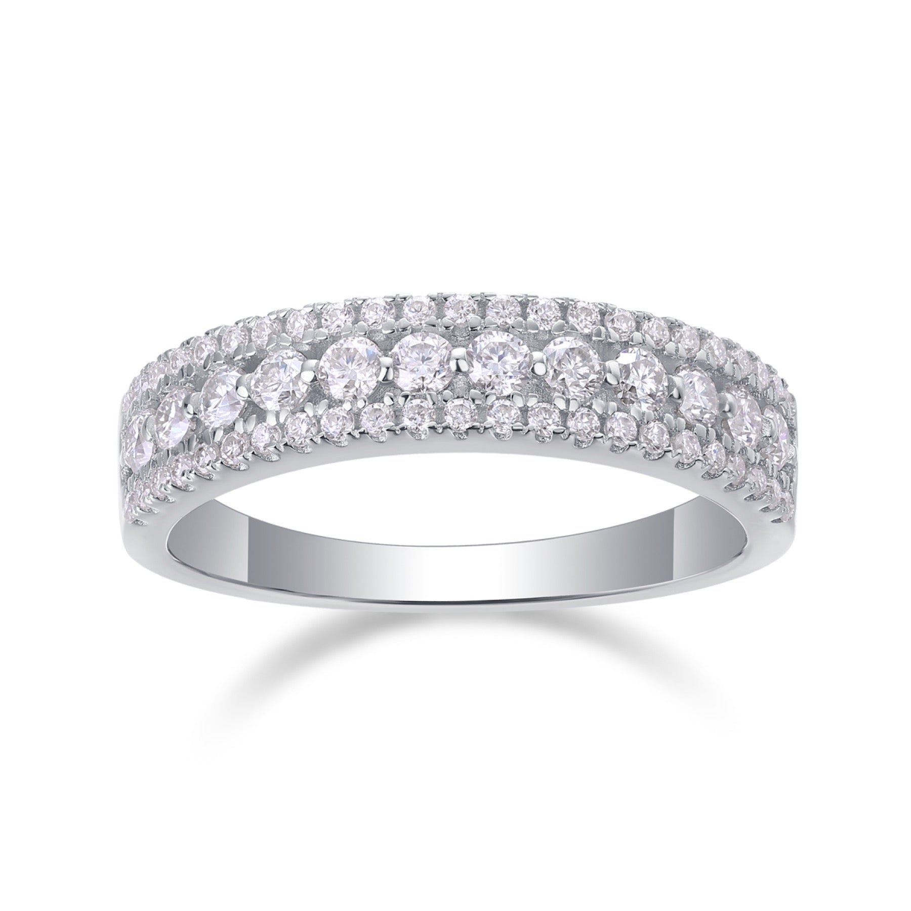 Marinaio Moissanite Band Ring in Sterling Silver
