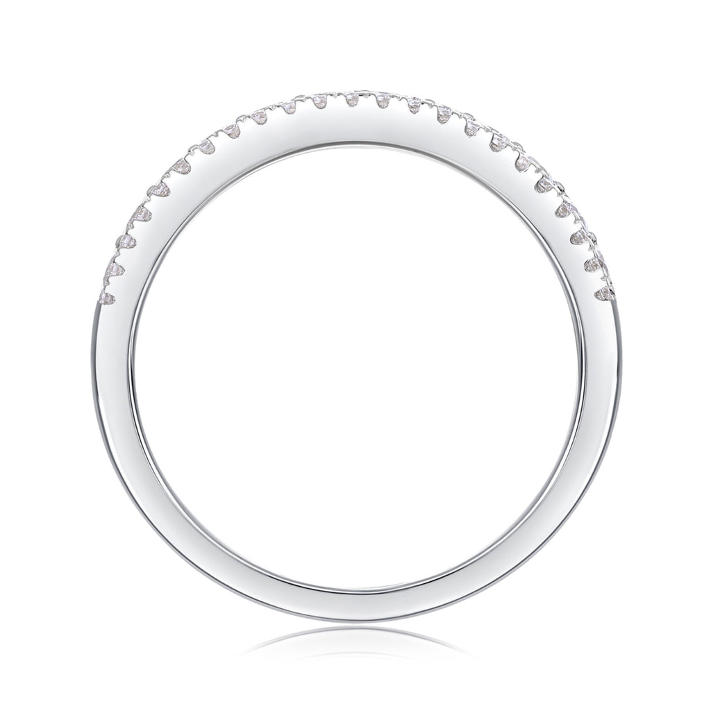 Marinaio Moissanite Band Ring in Sterling Silver
