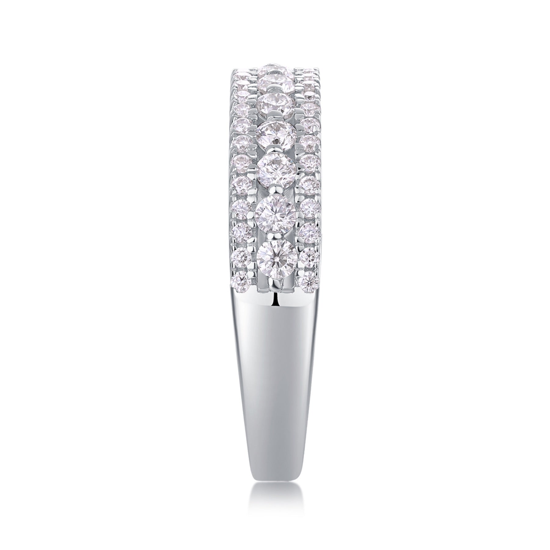 Marinaio Moissanite Band Ring in Sterling Silver
