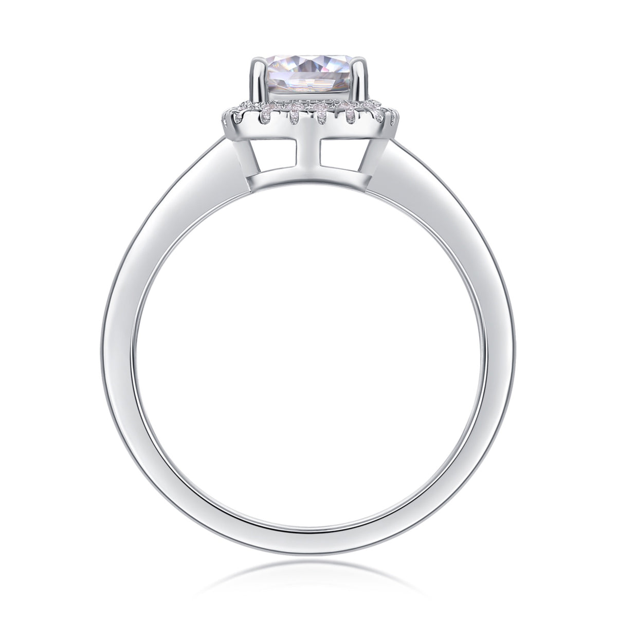 Louvre 1 Carat Cushion-Cut Moissanite Halo Ring in Sterling Silver