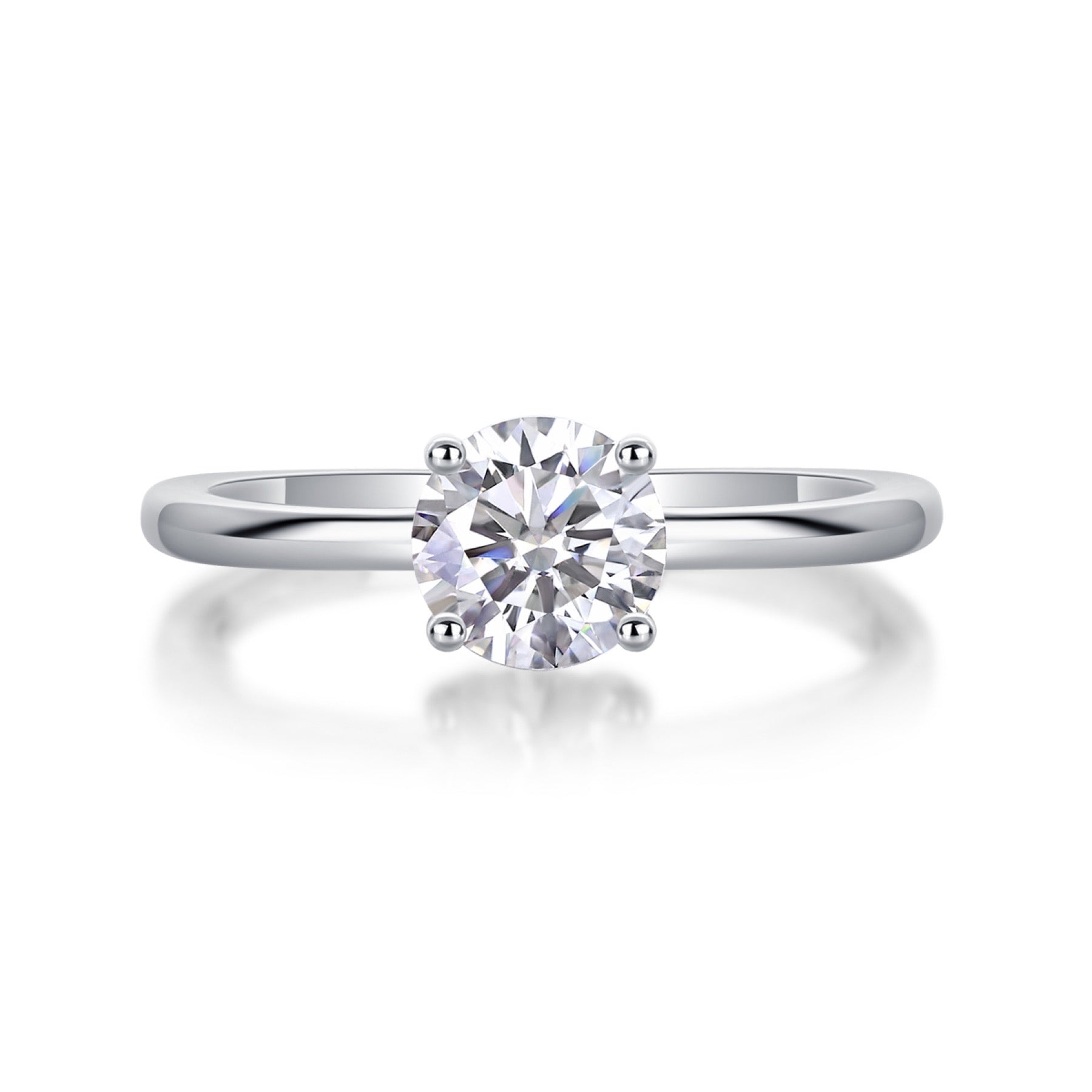 Sweet Nothing 1 Carat Moissanite Solitaire Ring in Sterling Silver