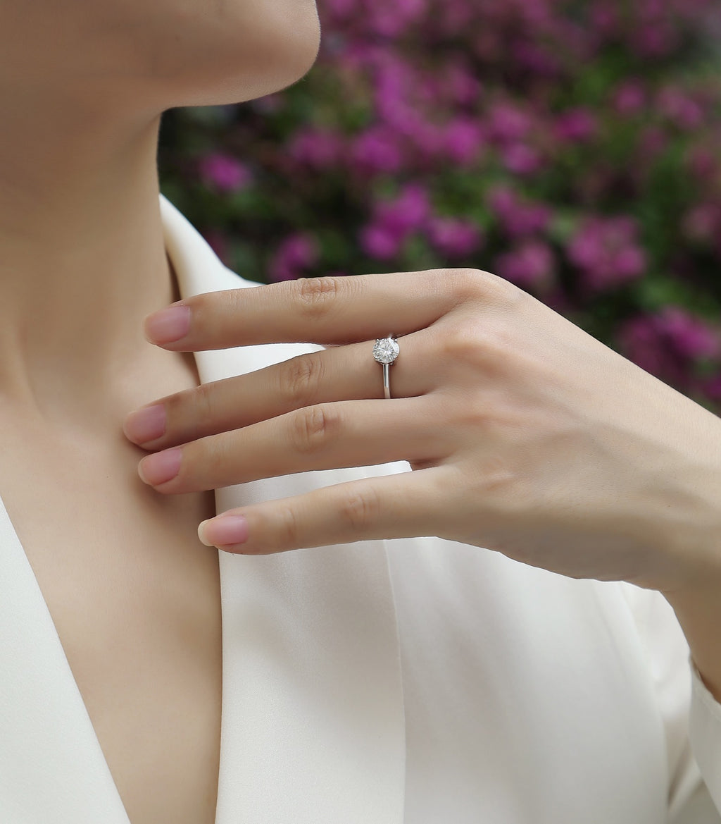 Sweet Nothing 1 Carat Moissanite Solitaire Ring in Sterling Silver