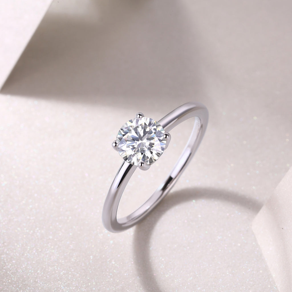 Sweet Nothing 1 Carat Moissanite Solitaire Ring in Sterling Silver