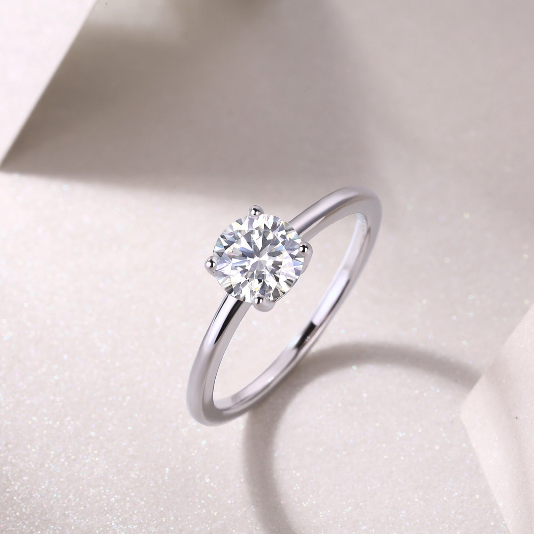 Sweet Nothing 1 Carat Moissanite Solitaire Ring in Sterling Silver