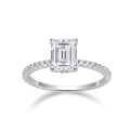 Chosen Emerald-Cut Moissanite Solitaire Ring in Sterling Silver