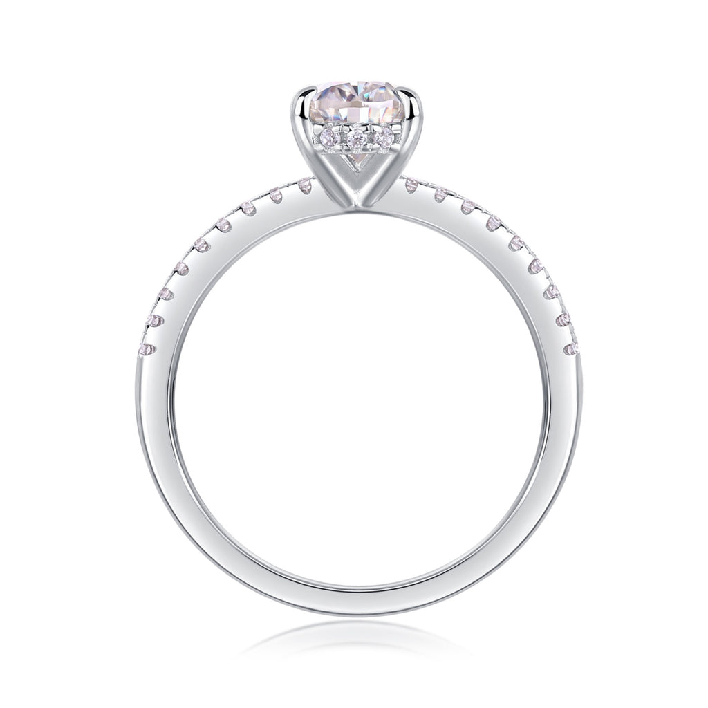 Dreaming Pear-Cut Moissanite Solitaire Ring in Sterling Silver