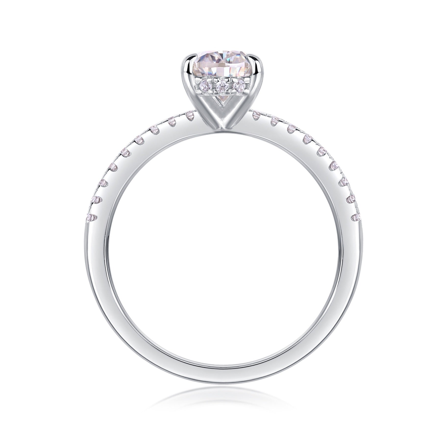 Dreaming Pear-Cut Moissanite Solitaire Ring in Sterling Silver