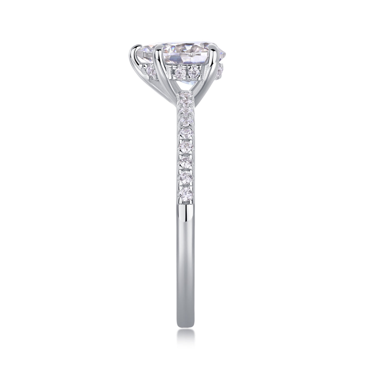 Dreaming 1.25 Carat Pear-Cut Moissanite Solitaire Ring in Sterling Silver