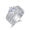 Surge 2 Carat Moissanite Halo Ring in Sterling Silver