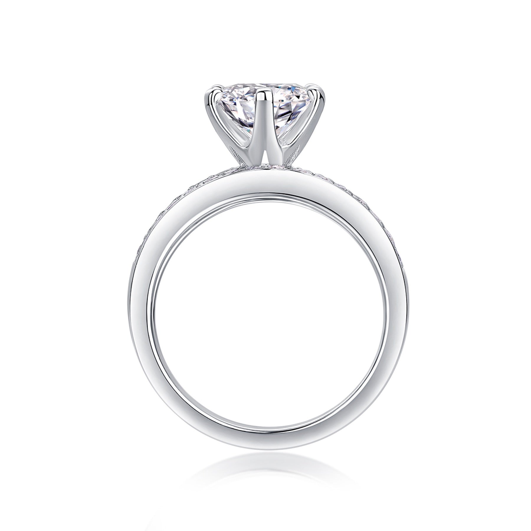 Surge 2 Carat Moissanite Halo Ring in Sterling Silver