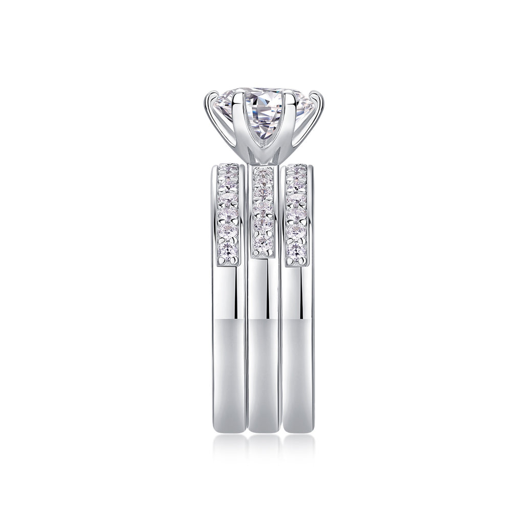 Surge 2 Carat Moissanite Halo Ring in Sterling Silver