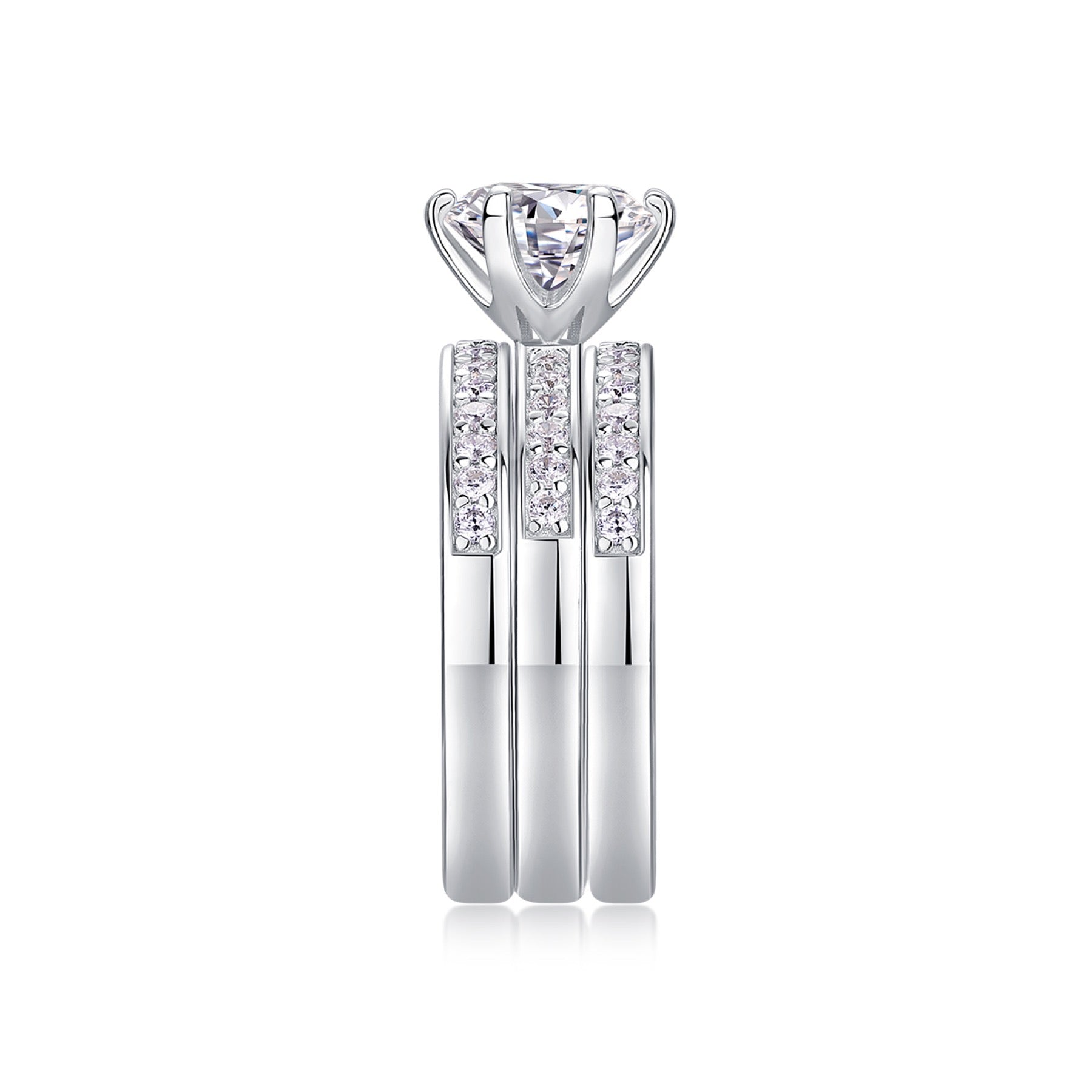 Surge 2 Carat Moissanite Halo Ring in Sterling Silver