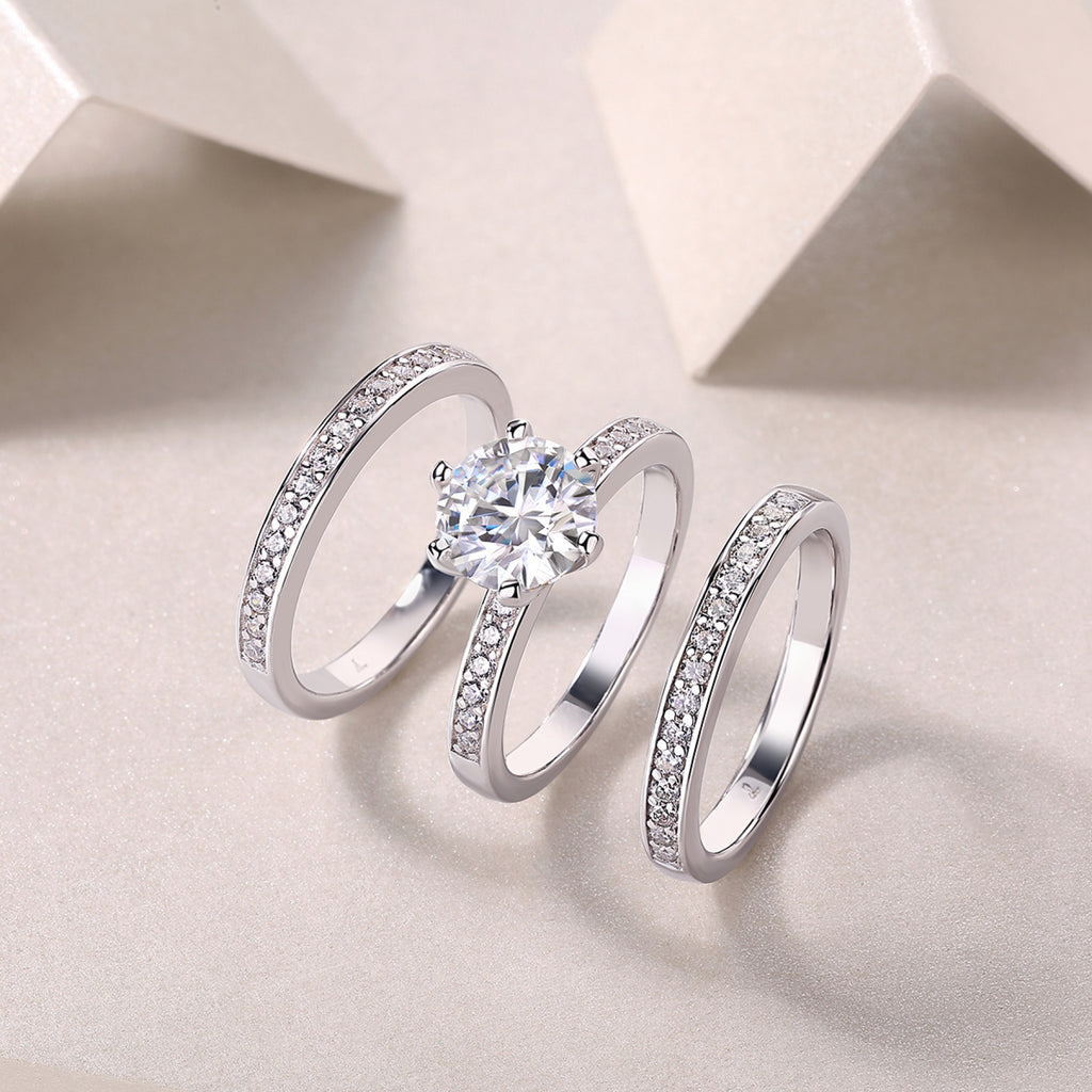 Surge 2 Carat Moissanite Halo Ring in Sterling Silver