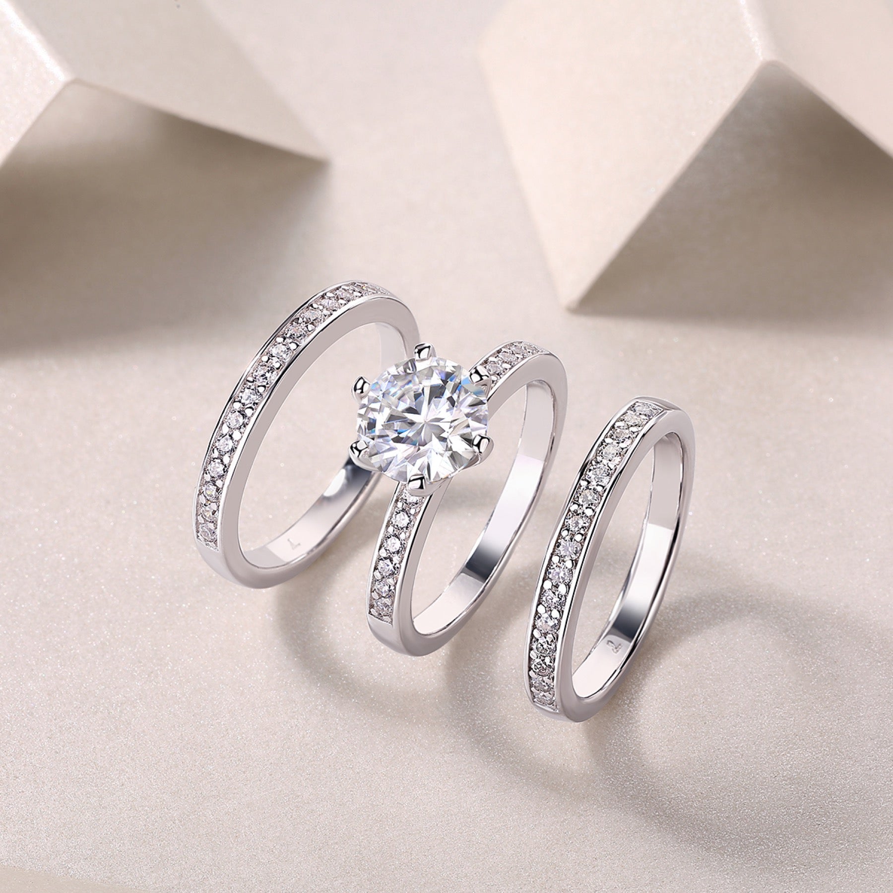 Surge 2 Carat Moissanite Halo Ring in Sterling Silver