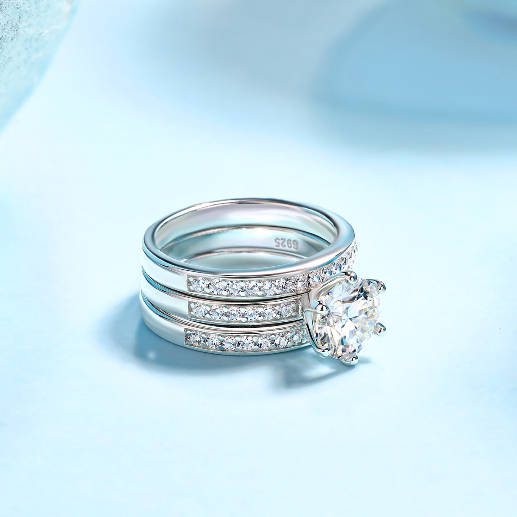 Surge 2 Carat Moissanite Halo Ring in Sterling Silver
