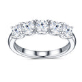 Quintet Moissanite Five-Stone Ring in Sterling Silver
