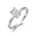 Composure Emerald-Cut Moissanite Solitaire Ring in Sterling Silver