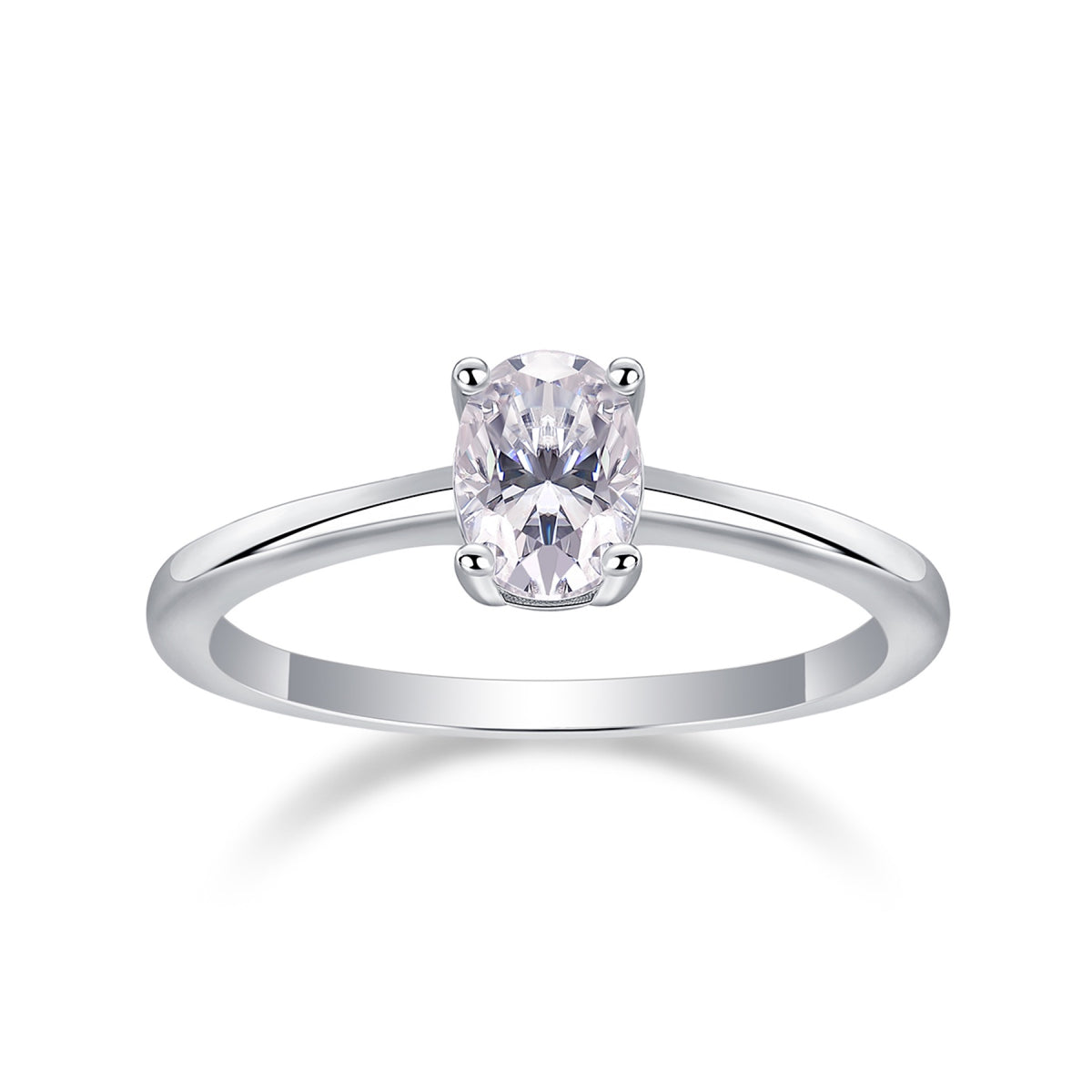 Constant 1 Carat Oval-Cut Moissanite Solitaire Ring in Sterling Silver