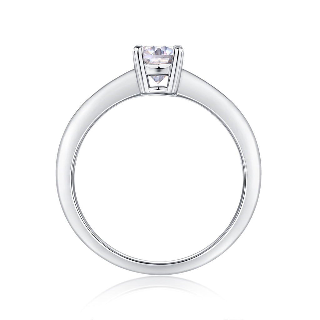 Constant Oval-Cut Moissanite Solitaire Ring in Sterling Silver