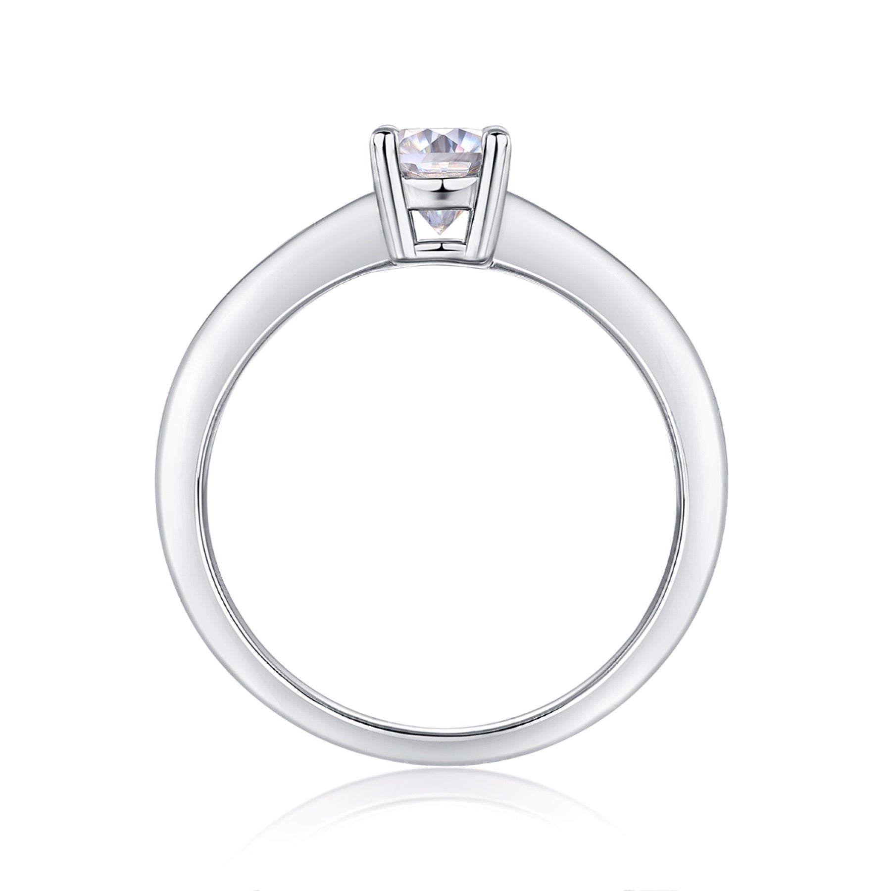 Constant Oval-Cut Moissanite Solitaire Ring in Sterling Silver
