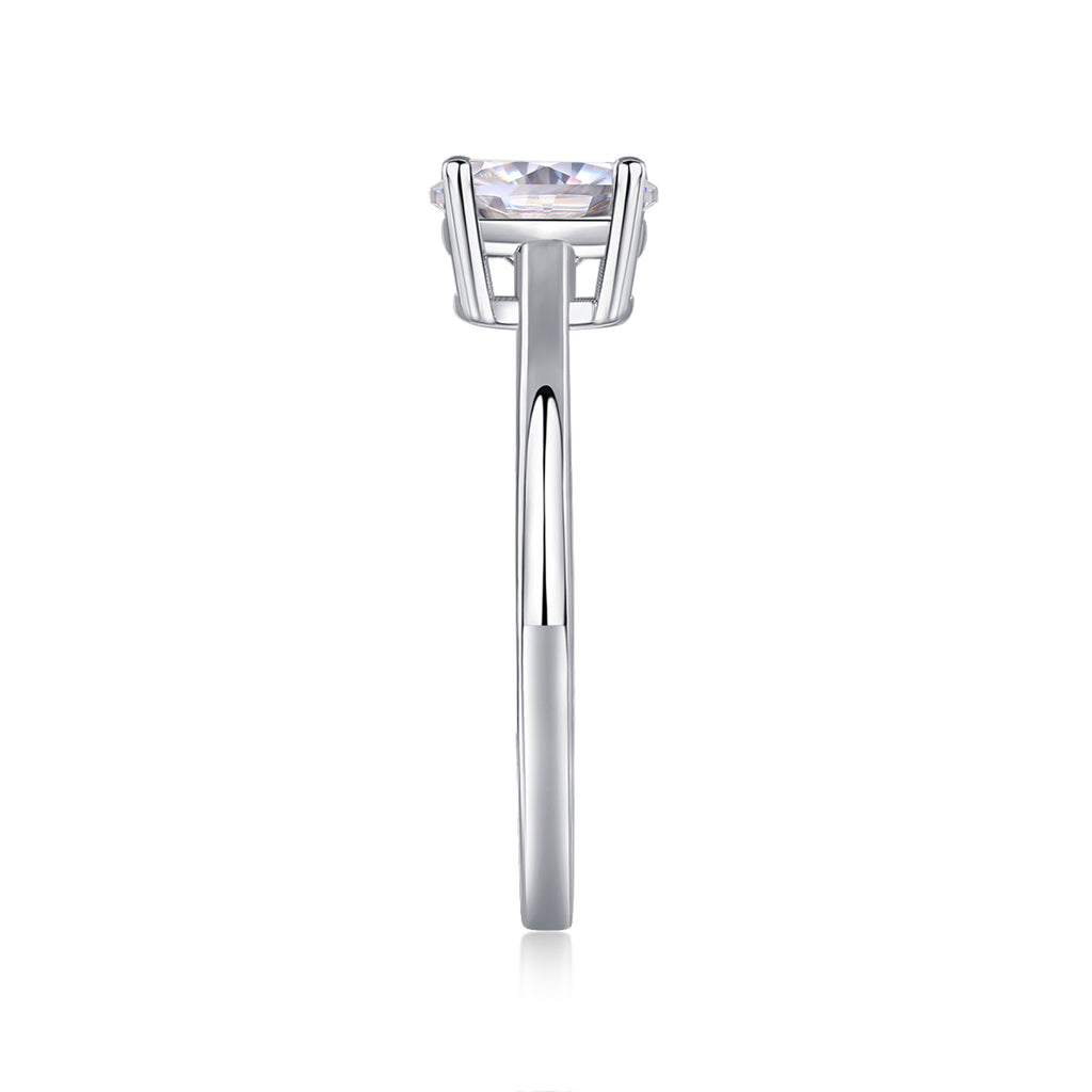 Constant Oval-Cut Moissanite Solitaire Ring in Sterling Silver