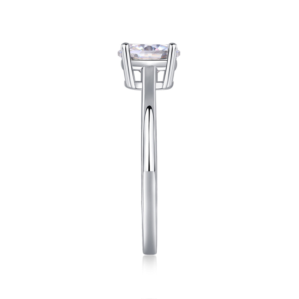 Constant 1 Carat Oval-Cut Moissanite Solitaire Ring in Sterling Silver