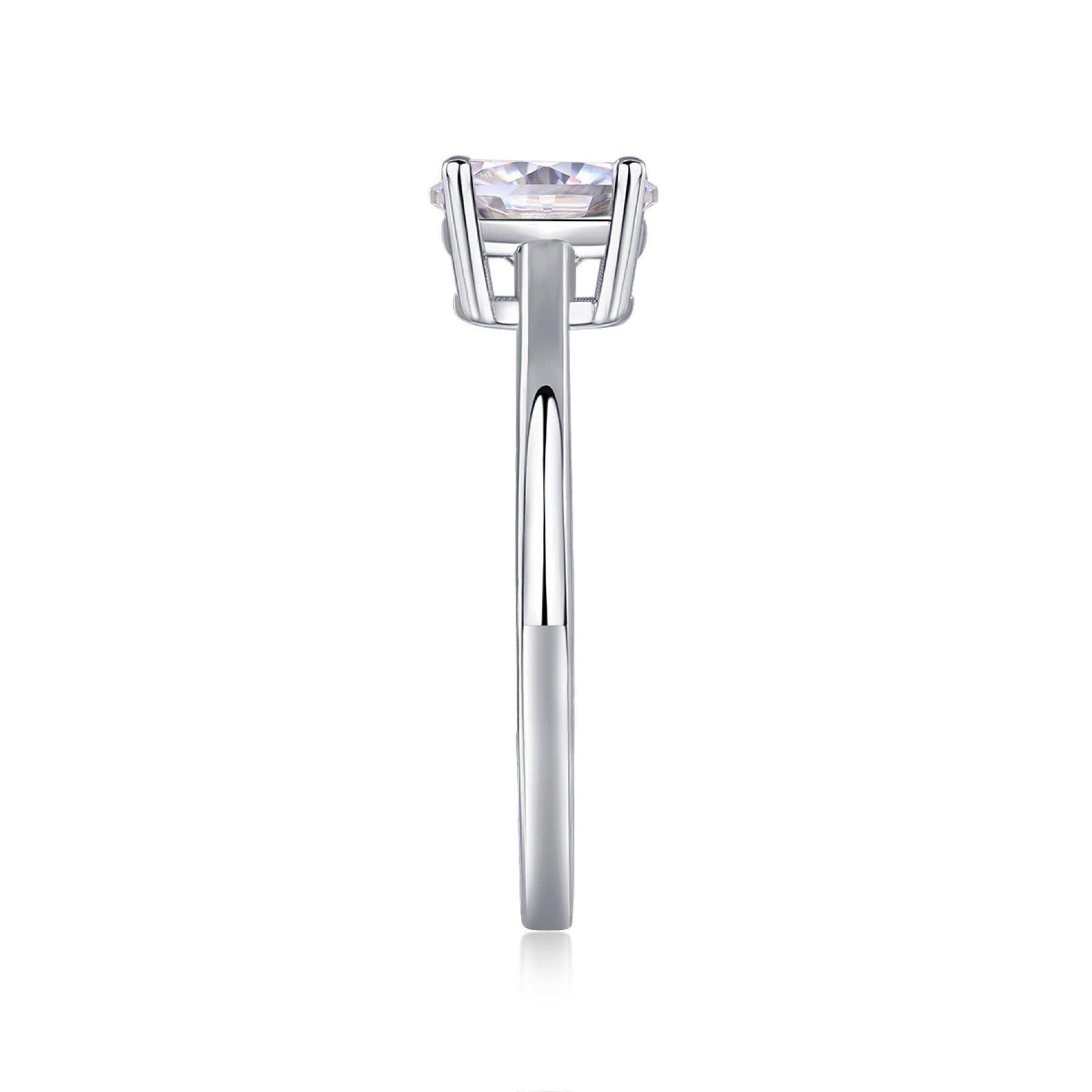 Constant Oval-Cut Moissanite Solitaire Ring in Sterling Silver