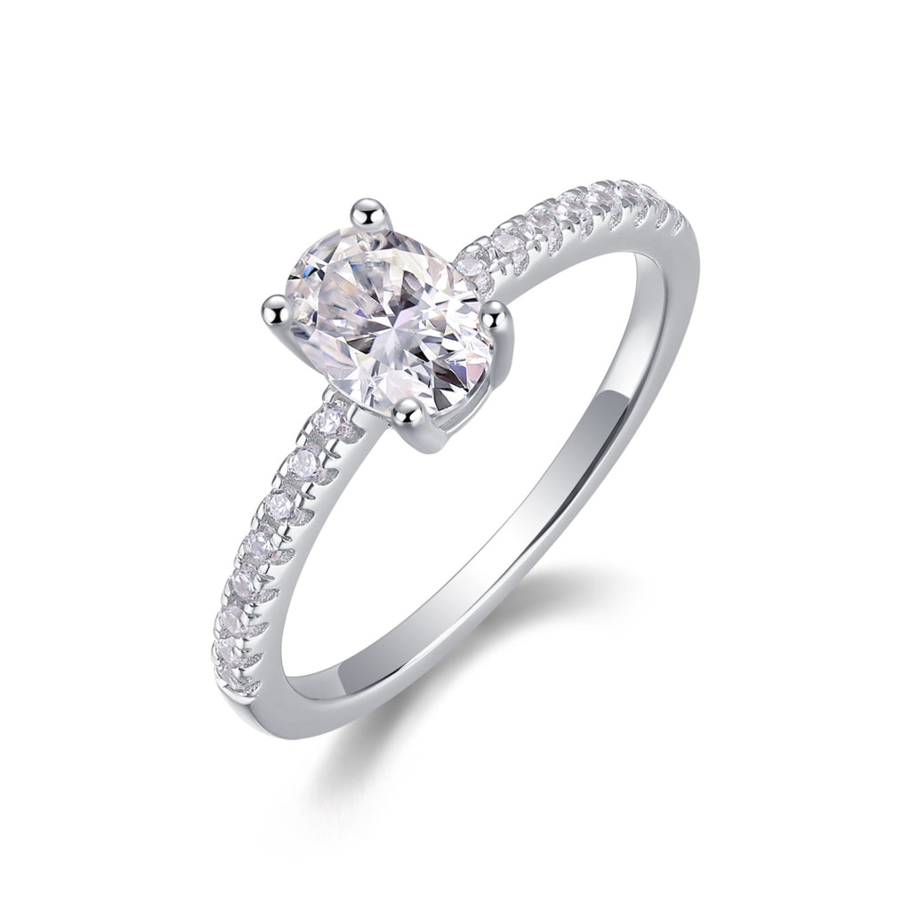 Delight Moissanite Solitaire Ring in Sterling Silver