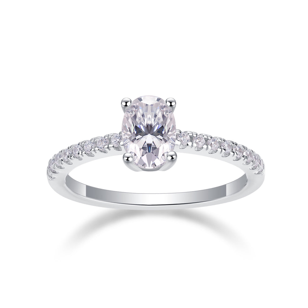Delight Moissanite Solitaire Ring in Sterling Silver