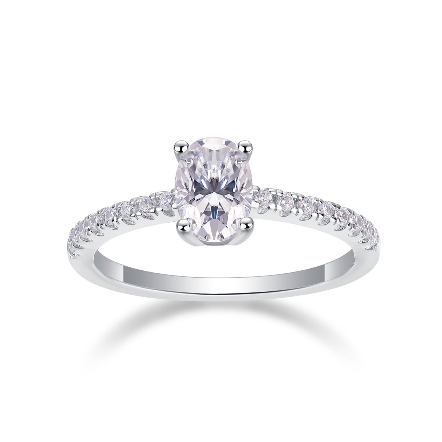 Delight Moissanite Solitaire Ring in Sterling Silver