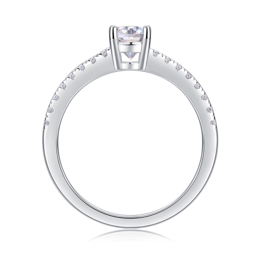 Delight Moissanite Solitaire Ring in Sterling Silver