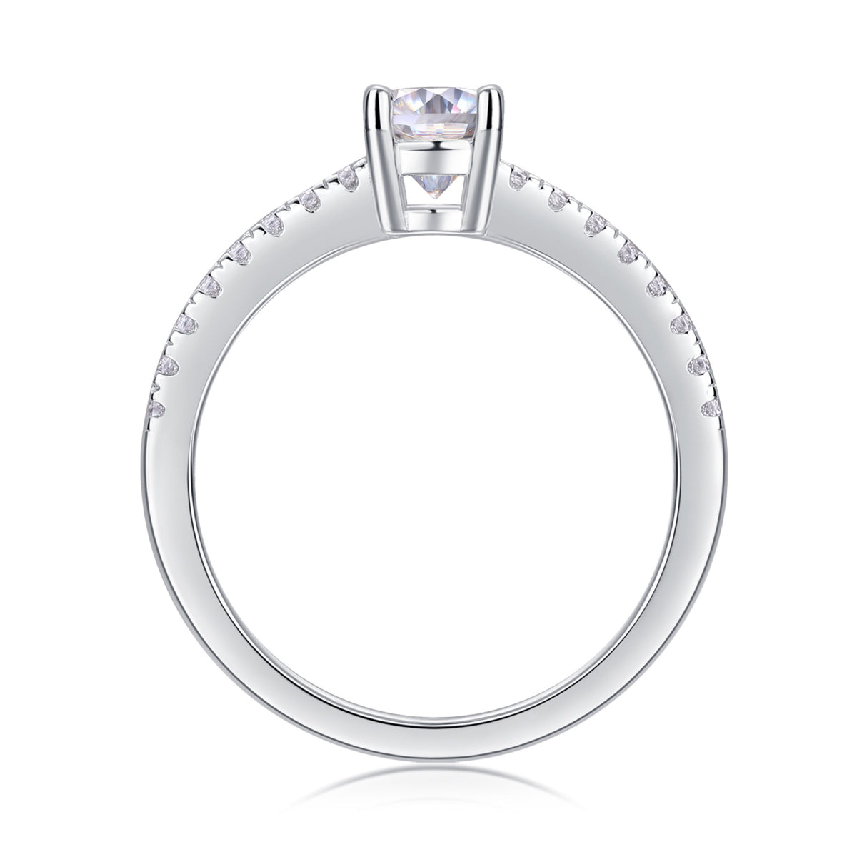 Delight 1 Carat Moissanite Solitaire Ring in Sterling Silver