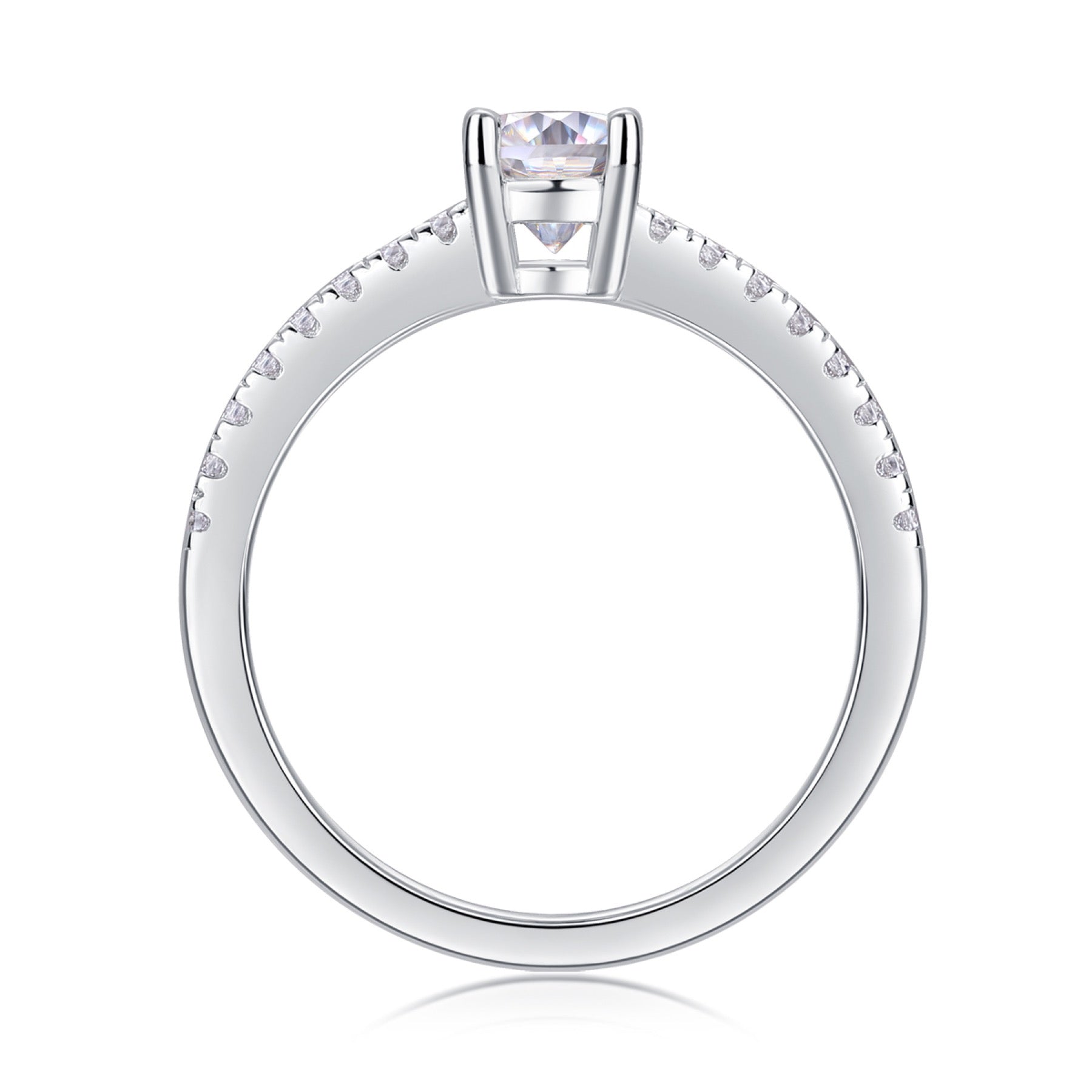 Delight Moissanite Solitaire Ring in Sterling Silver