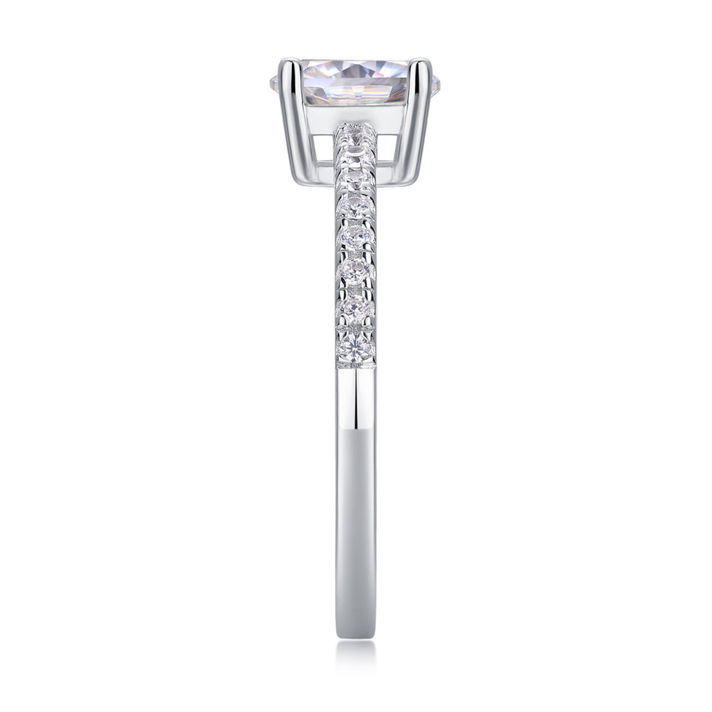 Delight Moissanite Solitaire Ring in Sterling Silver