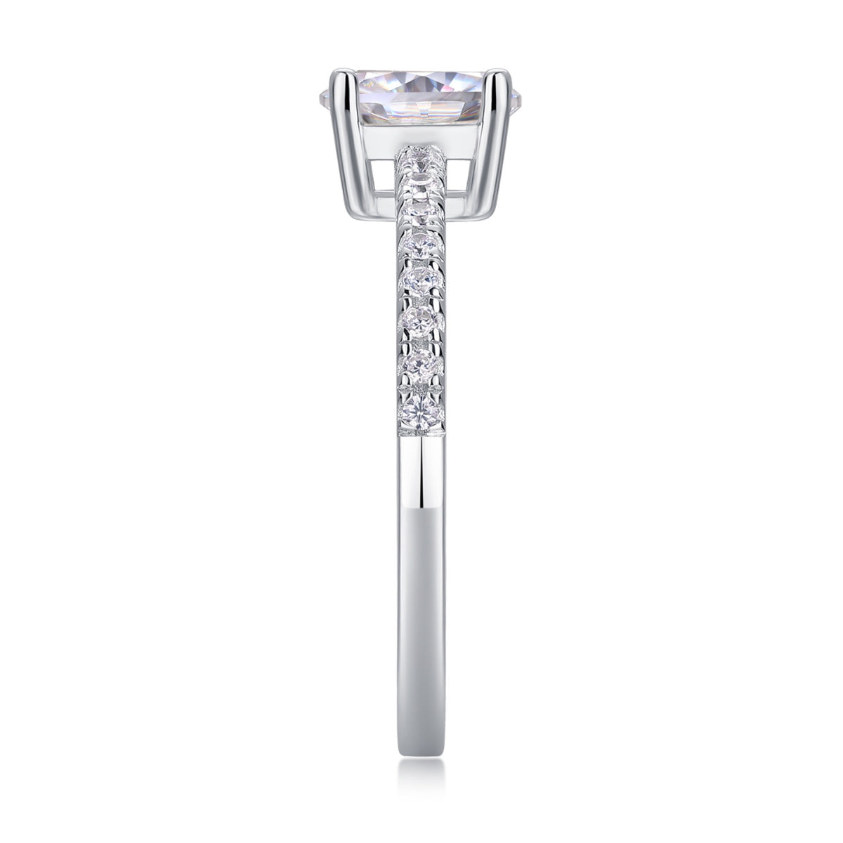 Delight 1 Carat Moissanite Solitaire Ring in Sterling Silver