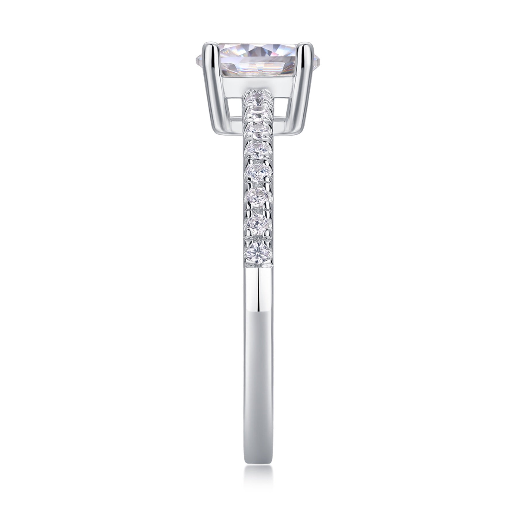 Delight Moissanite Solitaire Ring in Sterling Silver