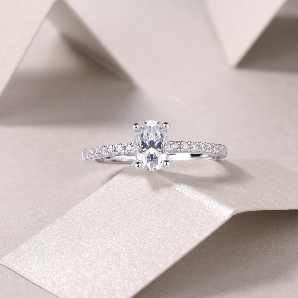 Delight Moissanite Solitaire Ring in Sterling Silver