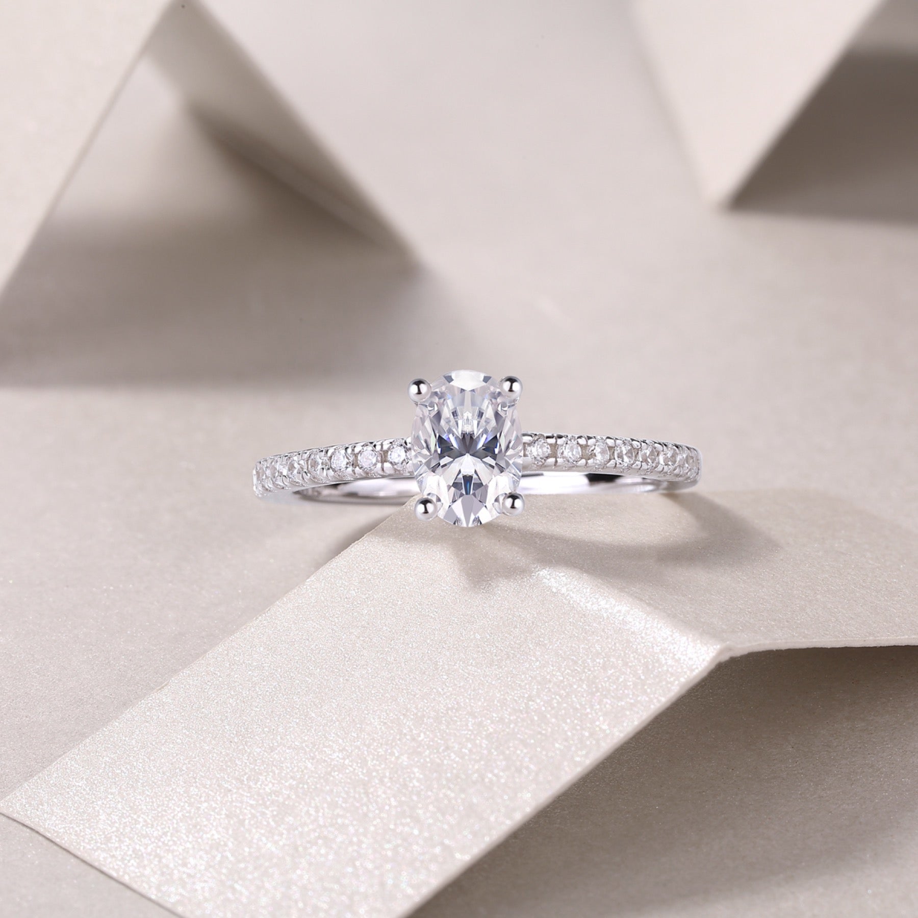 Delight Moissanite Solitaire Ring in Sterling Silver