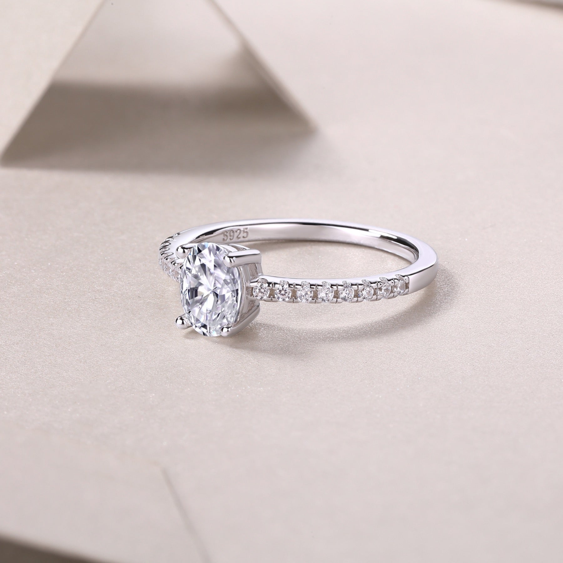 Delight Moissanite Solitaire Ring in Sterling Silver