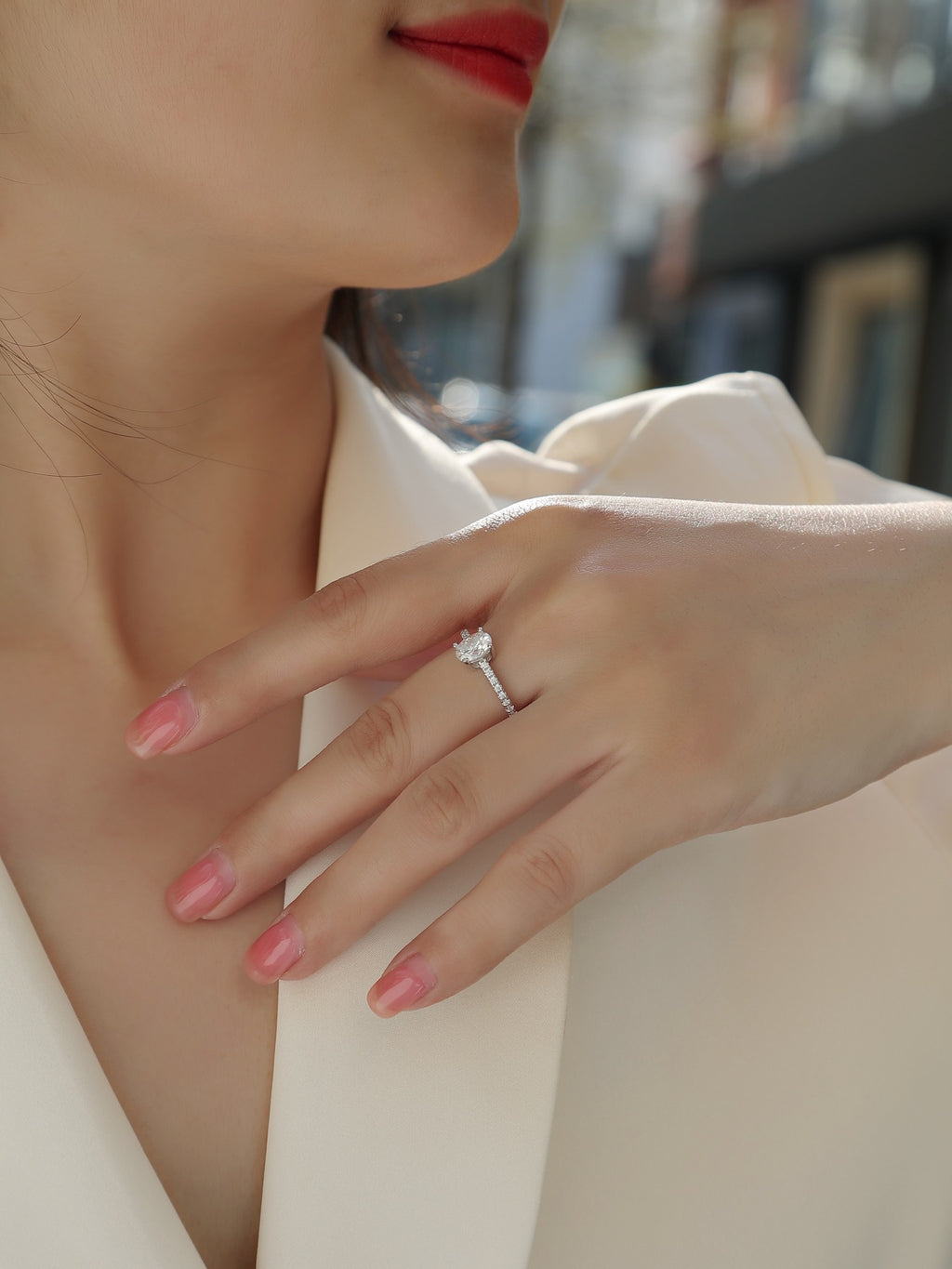 Delight Moissanite Solitaire Ring in Sterling Silver