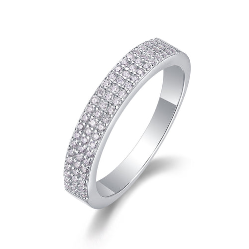 Alato Moissanite Band Ring in Sterling Silver