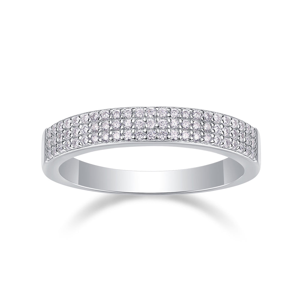 Alato Moissanite Band Ring in Sterling Silver