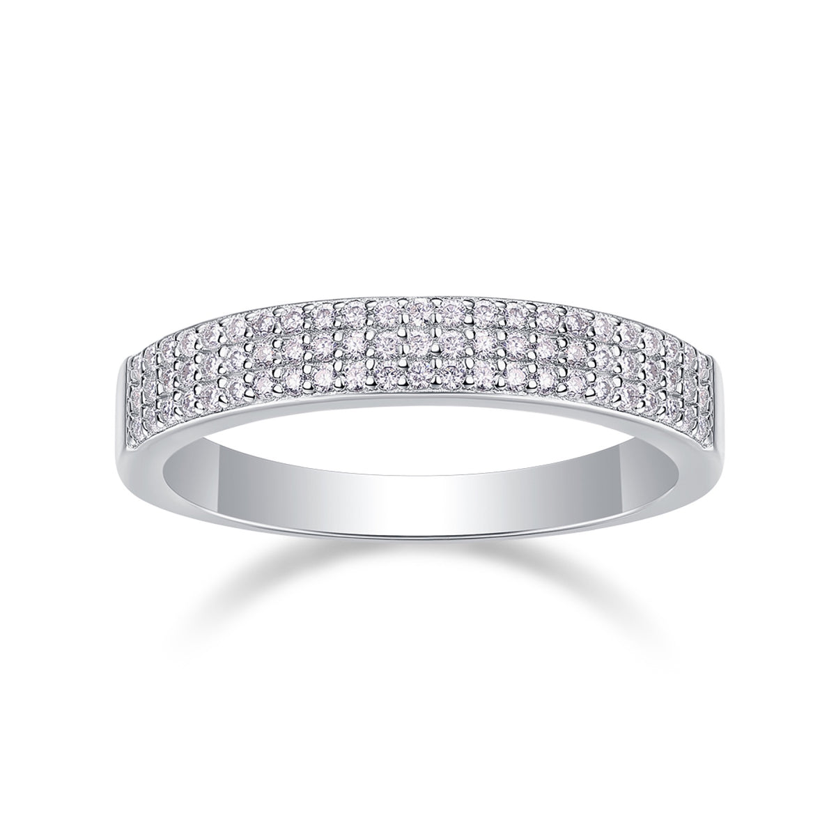 Alato Moissanite Band Ring in Sterling Silver