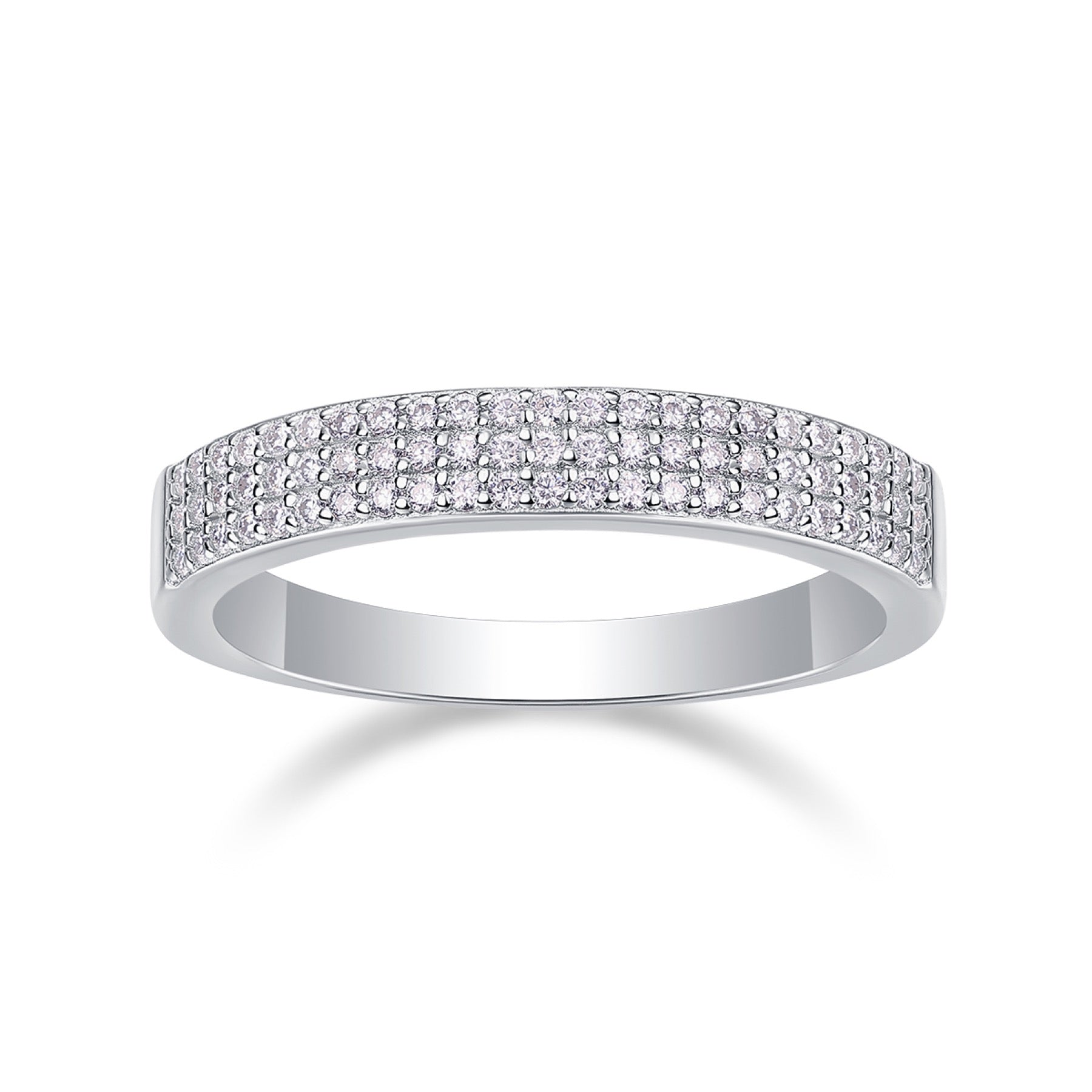Alato Moissanite Band Ring in Sterling Silver