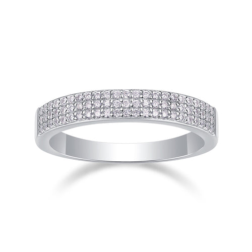 Alato Moissanite Band Ring in Sterling Silver