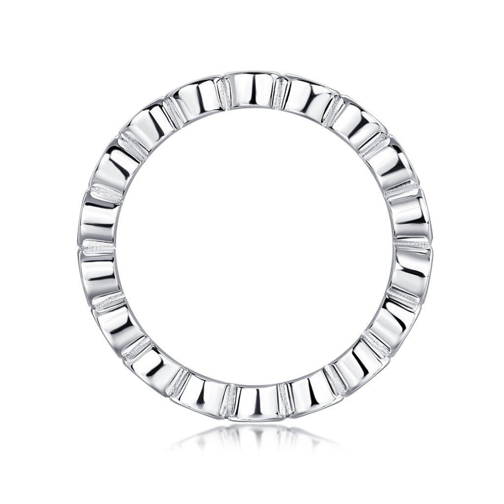 Emergence Moissanite Eternity Band Ring in Sterling Silver