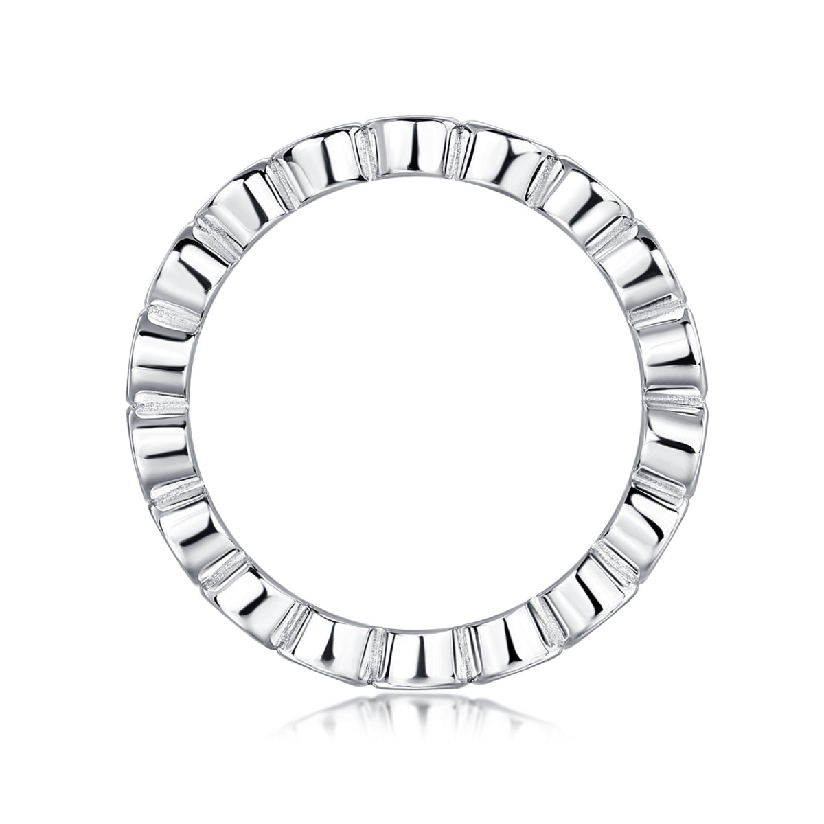 Emergence Moissanite Eternity Band Ring in Sterling Silver