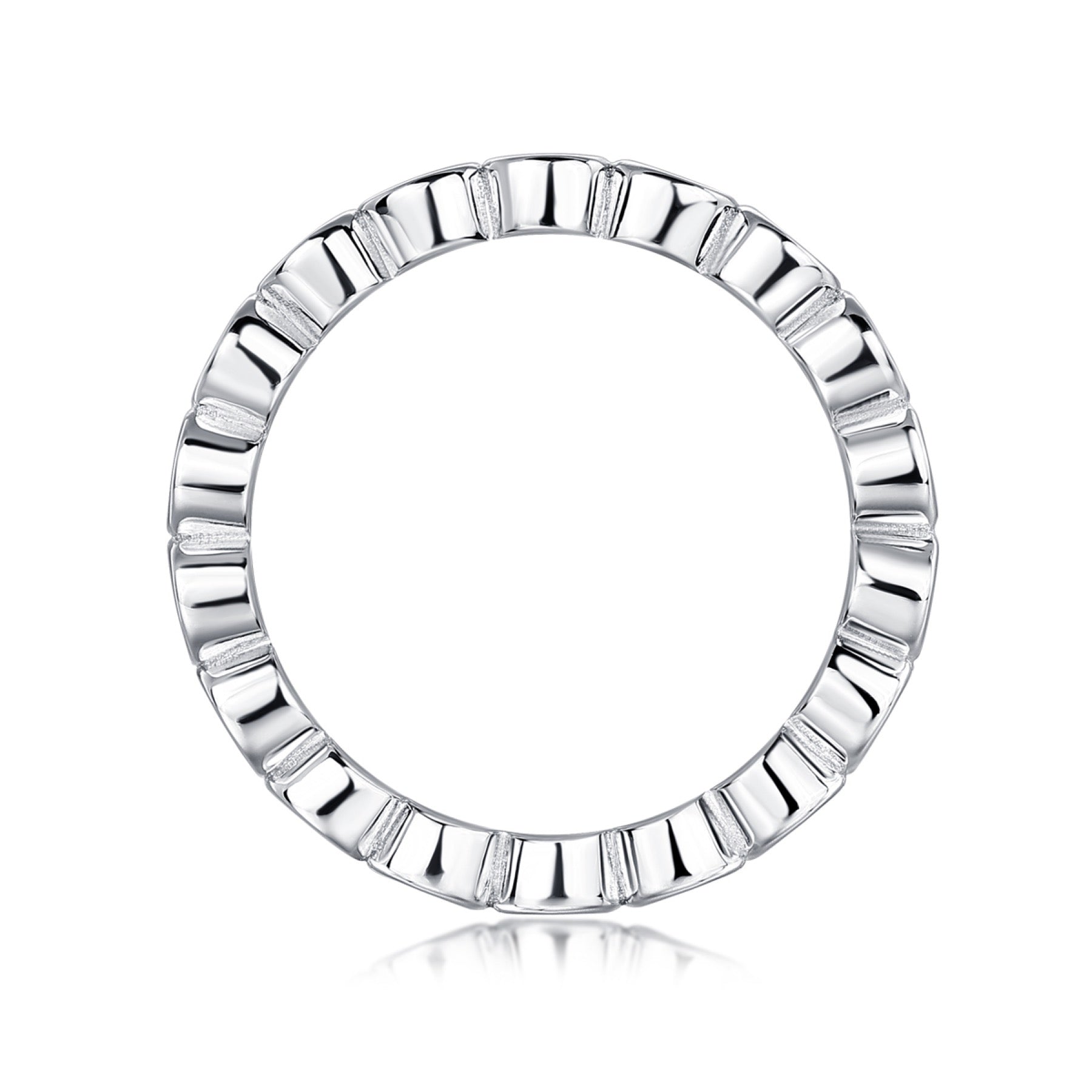 Emergence Moissanite Eternity Band Ring in Sterling Silver