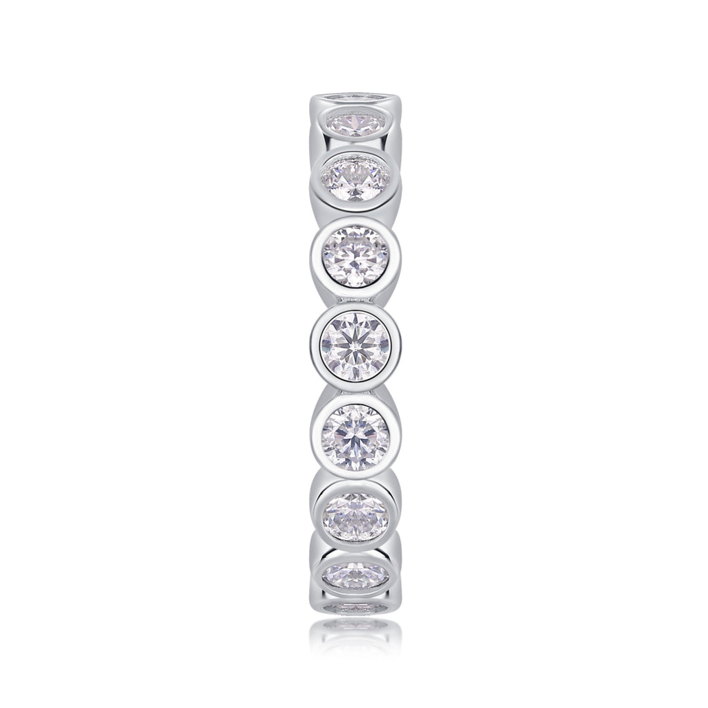 Emergence Moissanite Eternity Band Ring in Sterling Silver