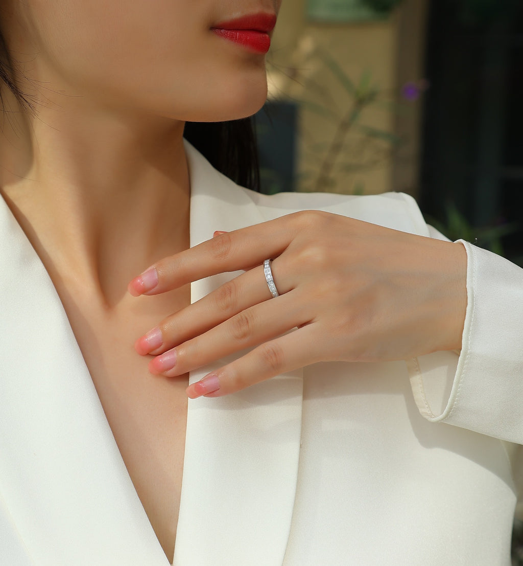 Whim Moissanite Band Ring in Sterling Silver